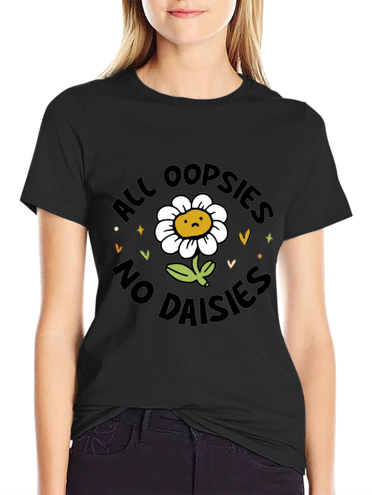 All Oopsies No Daisies T-Shirt - Black Graphic Tee product image 2