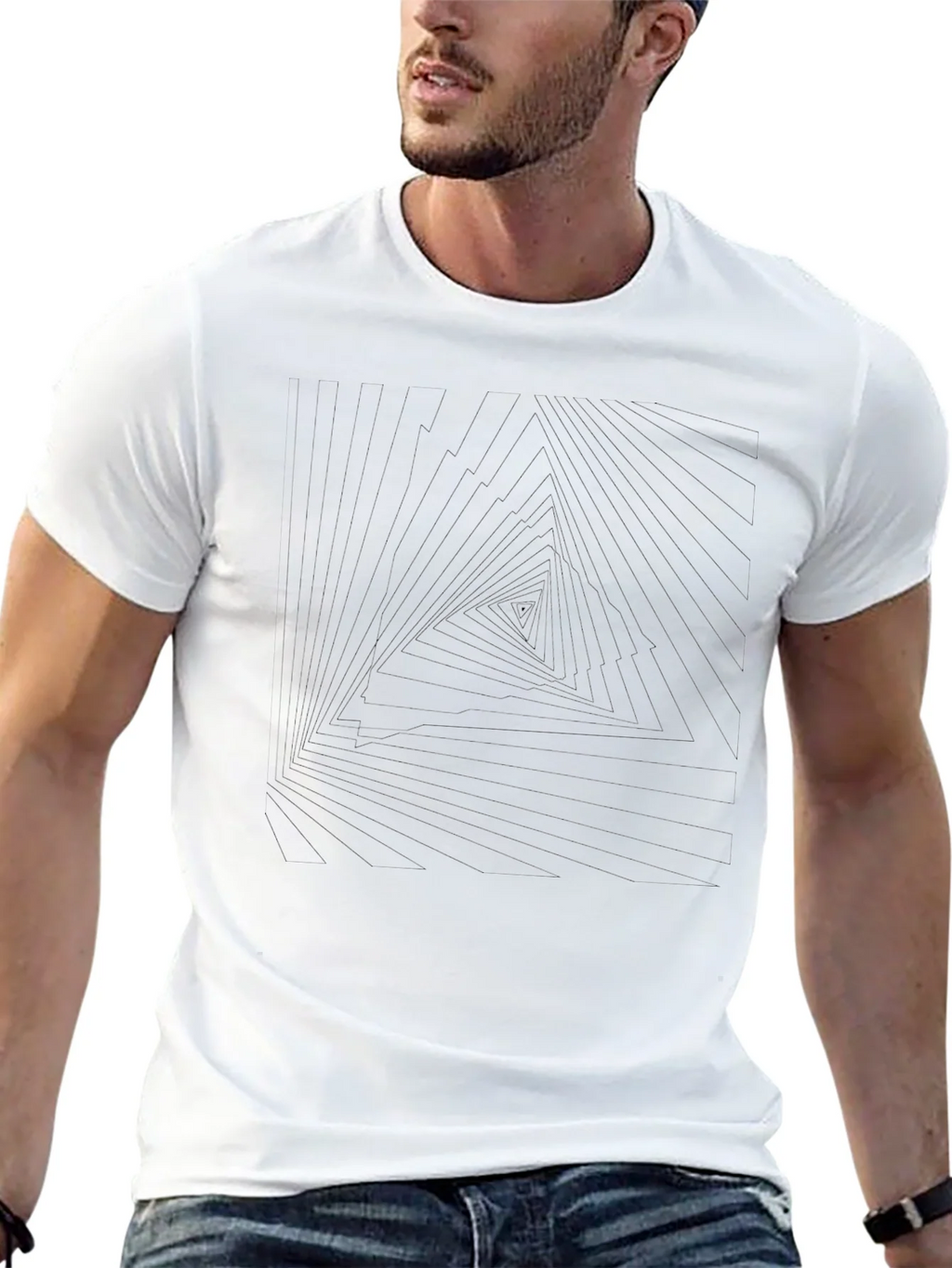 Abstract Triangle Graphic Tee - Mens Black T-Shirt product image 12