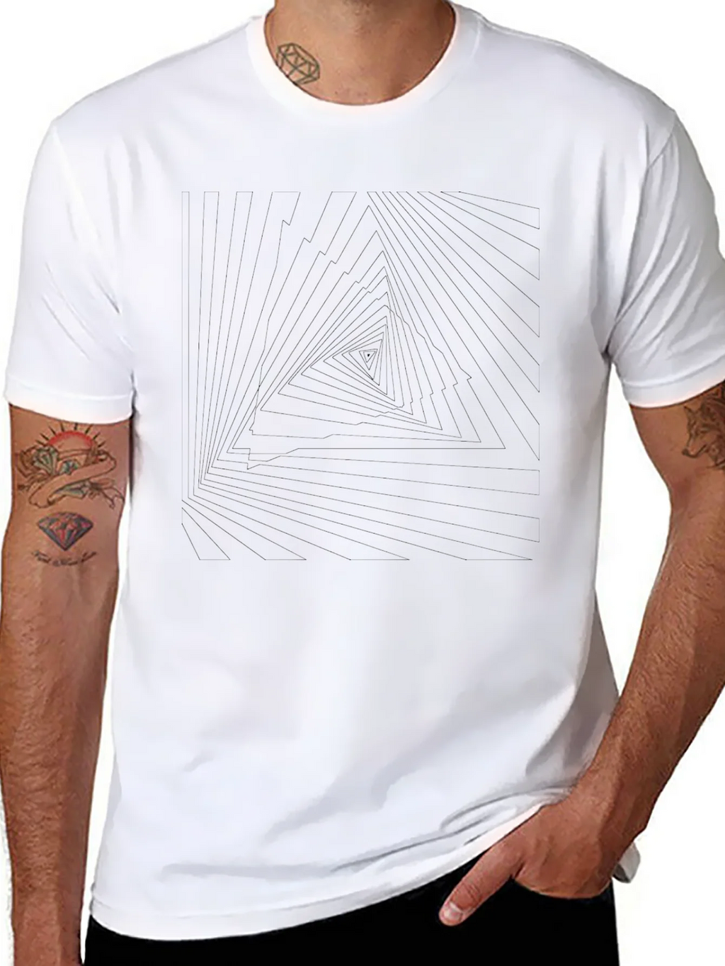 Abstract Triangle Graphic Tee - Mens Black T-Shirt product image 7