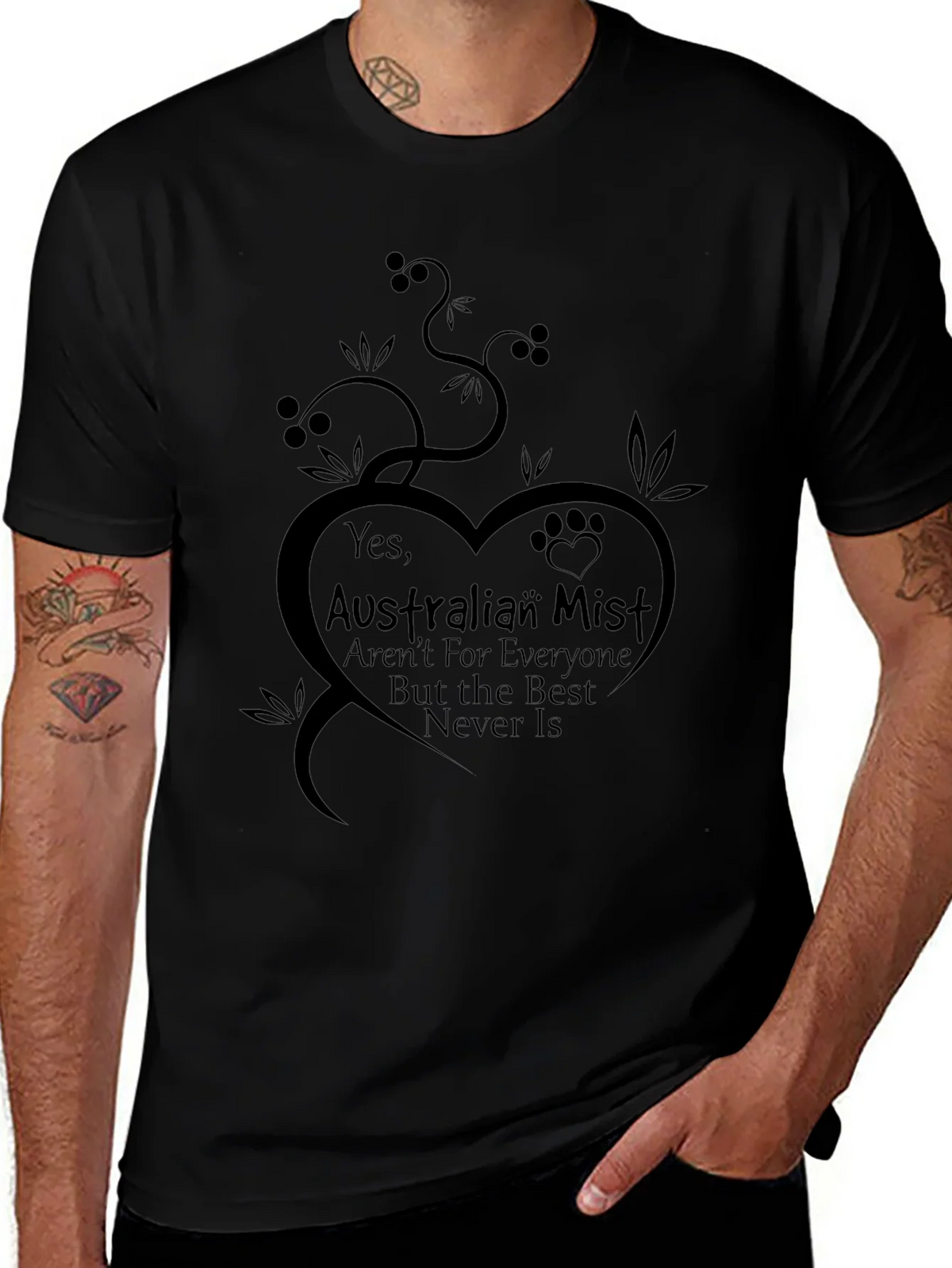 Australian Mist Cat Breed T-Shirt Heart Design product image 1