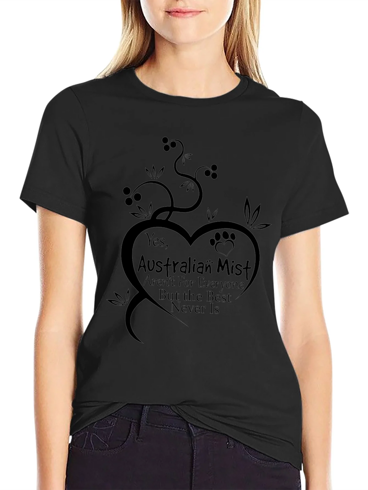 Australian Mist Cat Breed T-Shirt Heart Design product image 2