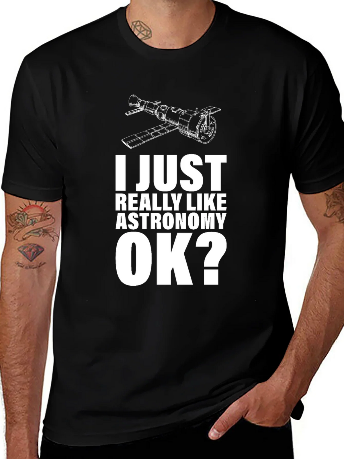 Astronomy Lovers Black Cotton T-Shirt product image 1