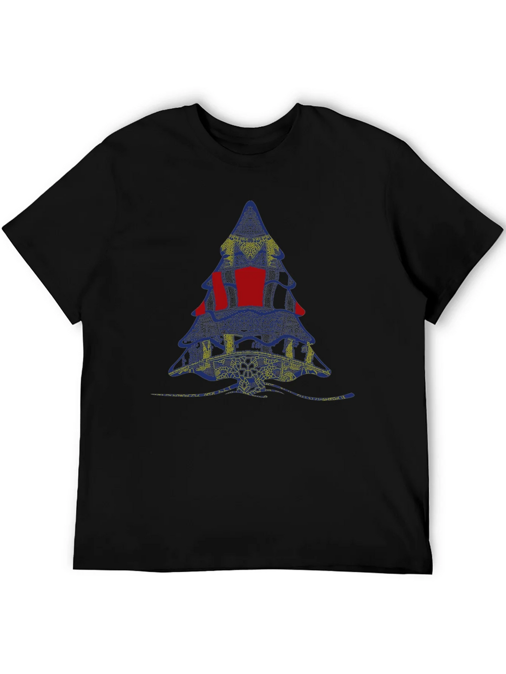 Abstract Christmas Tree Graphic Tee - Black product image 5