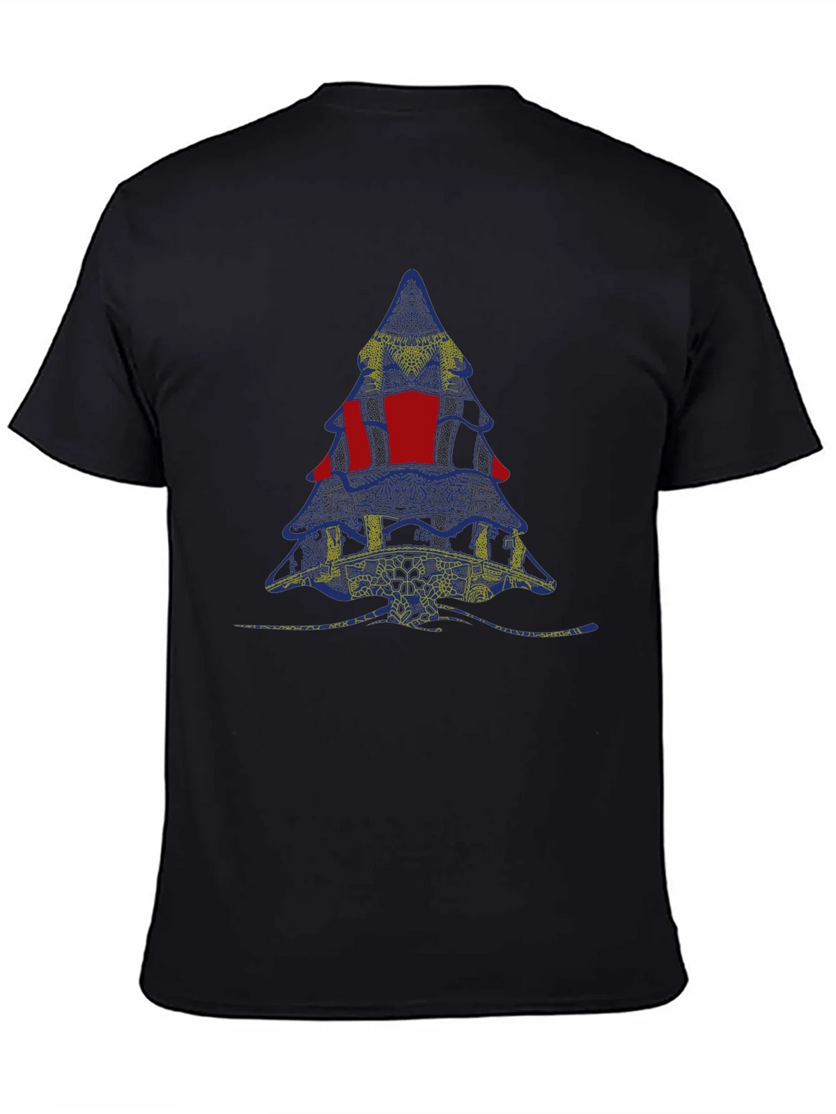 Abstract Christmas Tree Graphic Tee - Black product image 4