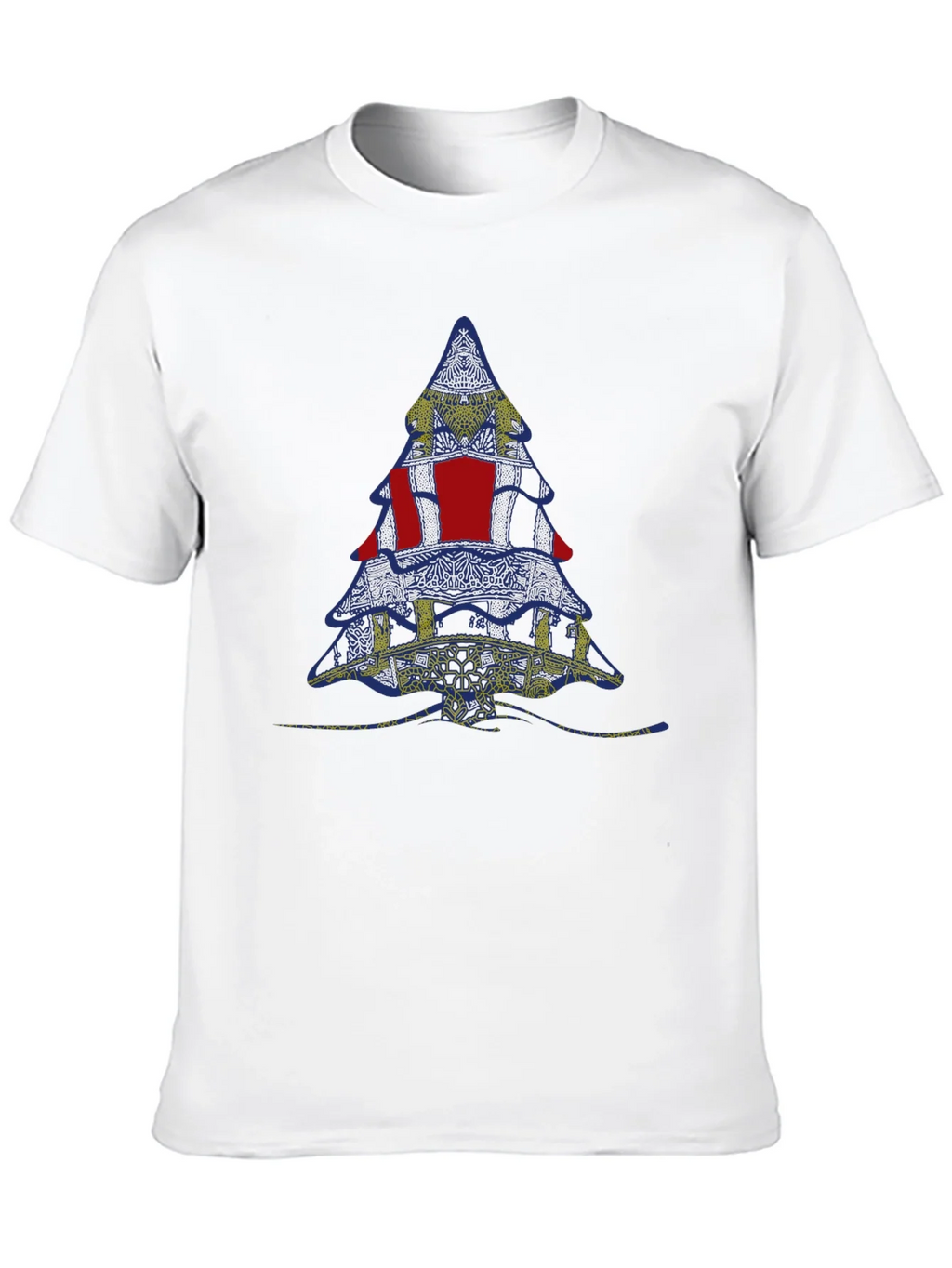 Abstract Christmas Tree Graphic Tee - Black product image 9