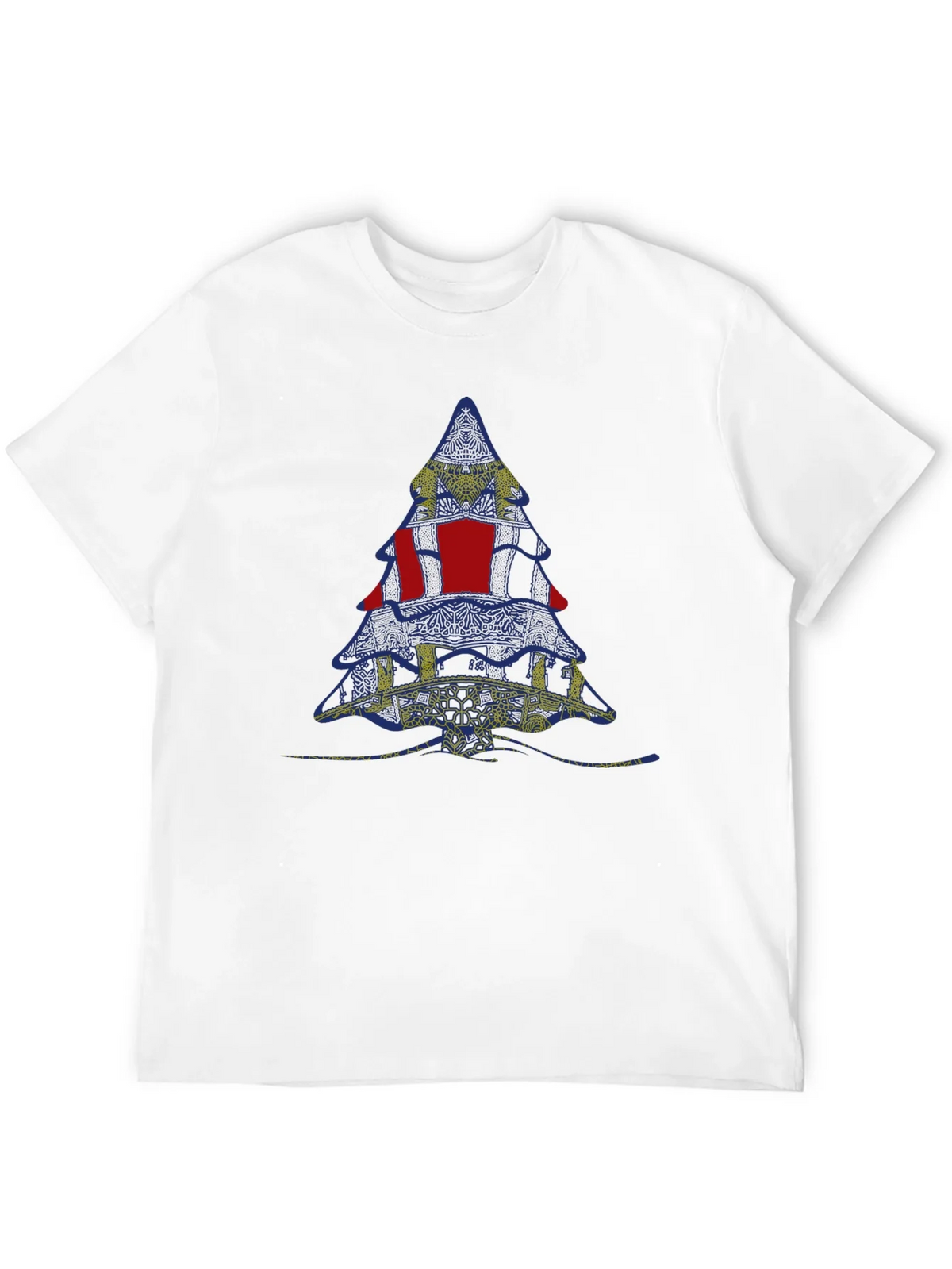 Abstract Christmas Tree Graphic Tee - Black product image 11