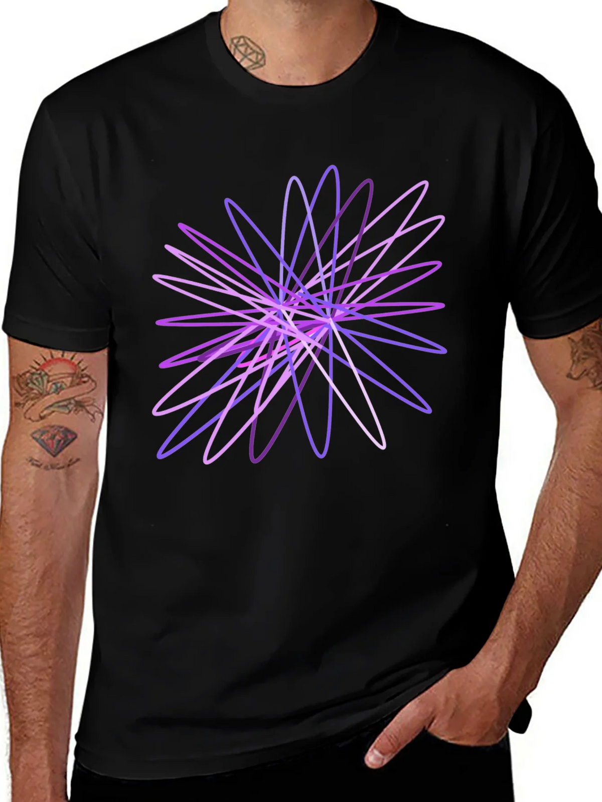 Abstract Geometric Black T-Shirt product image 1