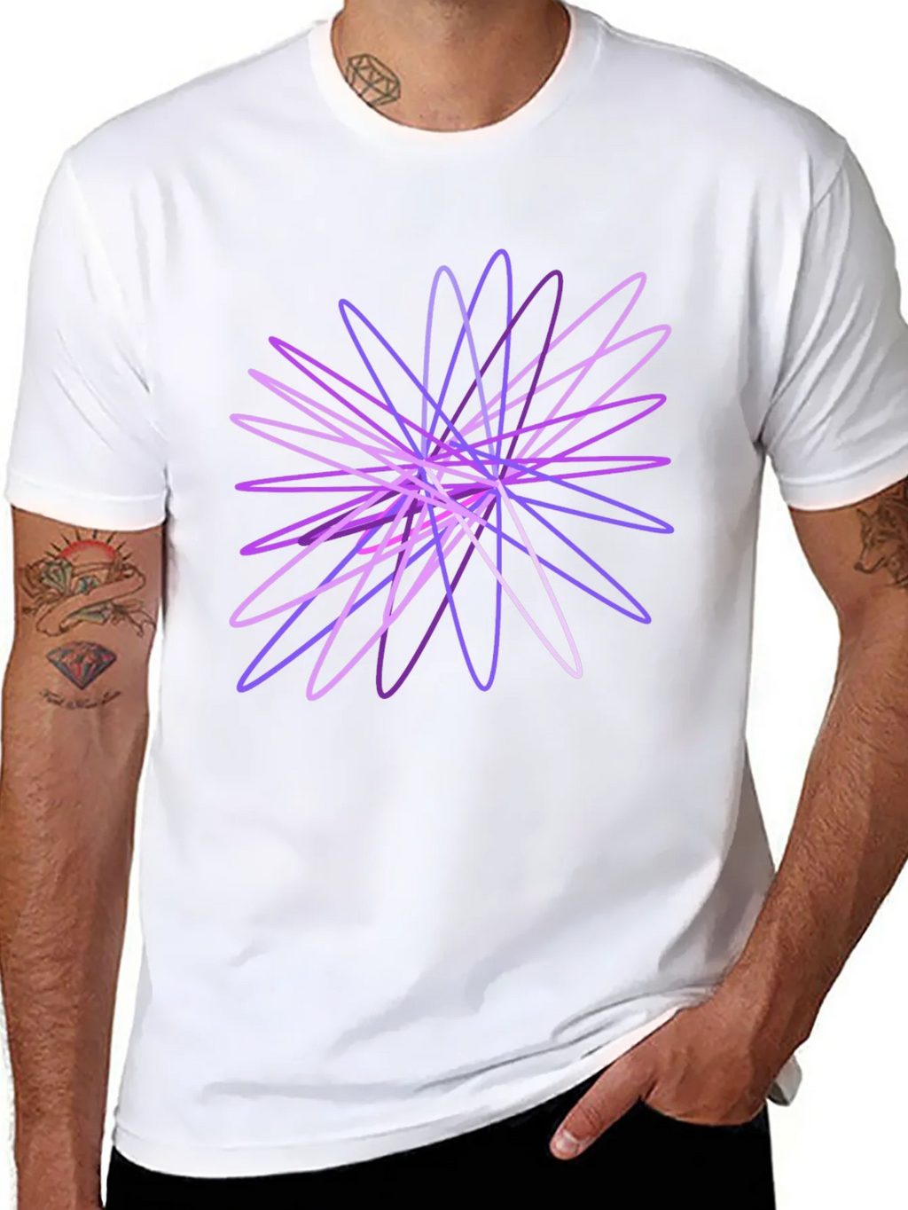 Abstract Geometric Black T-Shirt product image 7