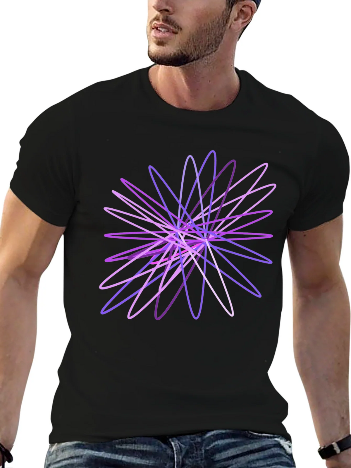 Abstract Geometric Black T-Shirt product image 6