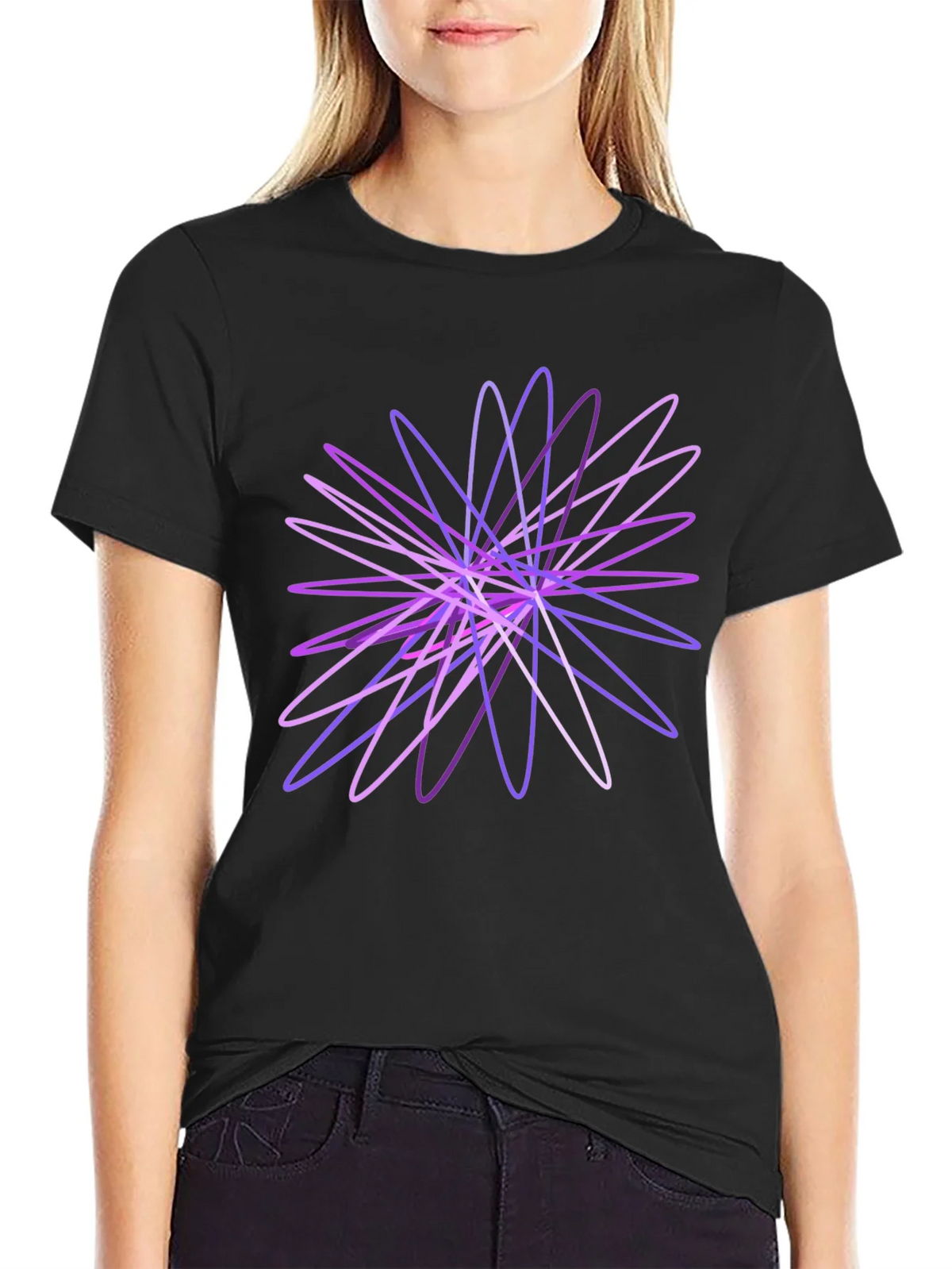 Abstract Geometric Black T-Shirt product image 2