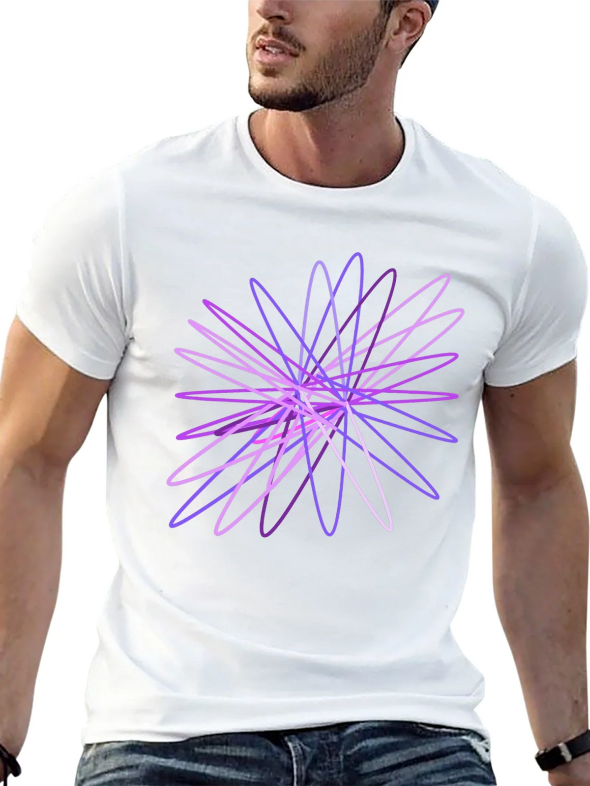 Abstract Geometric Black T-Shirt product image 12