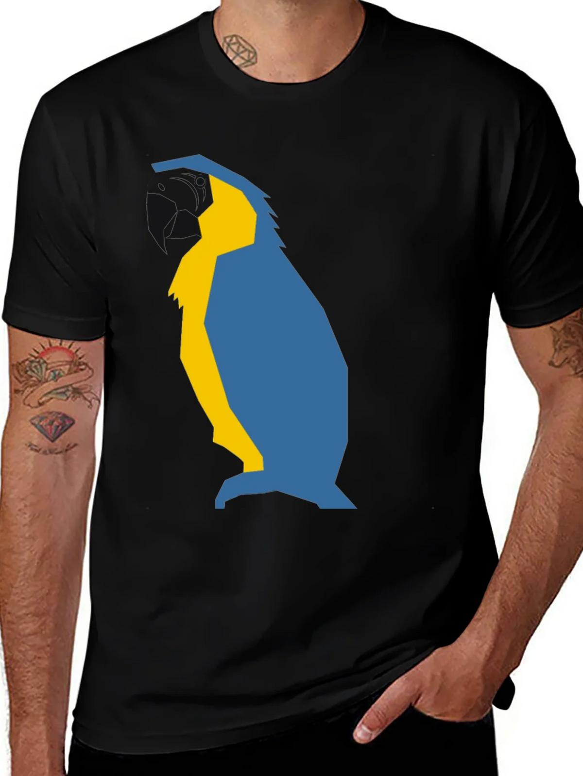 Abstract Penguin Graphic Tee - Black product image 1