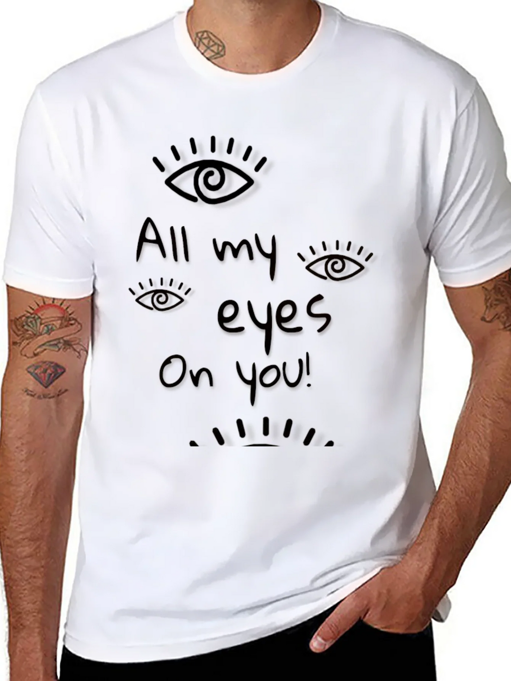 All Eyes On You Graphic Black T-Shirt product image 7