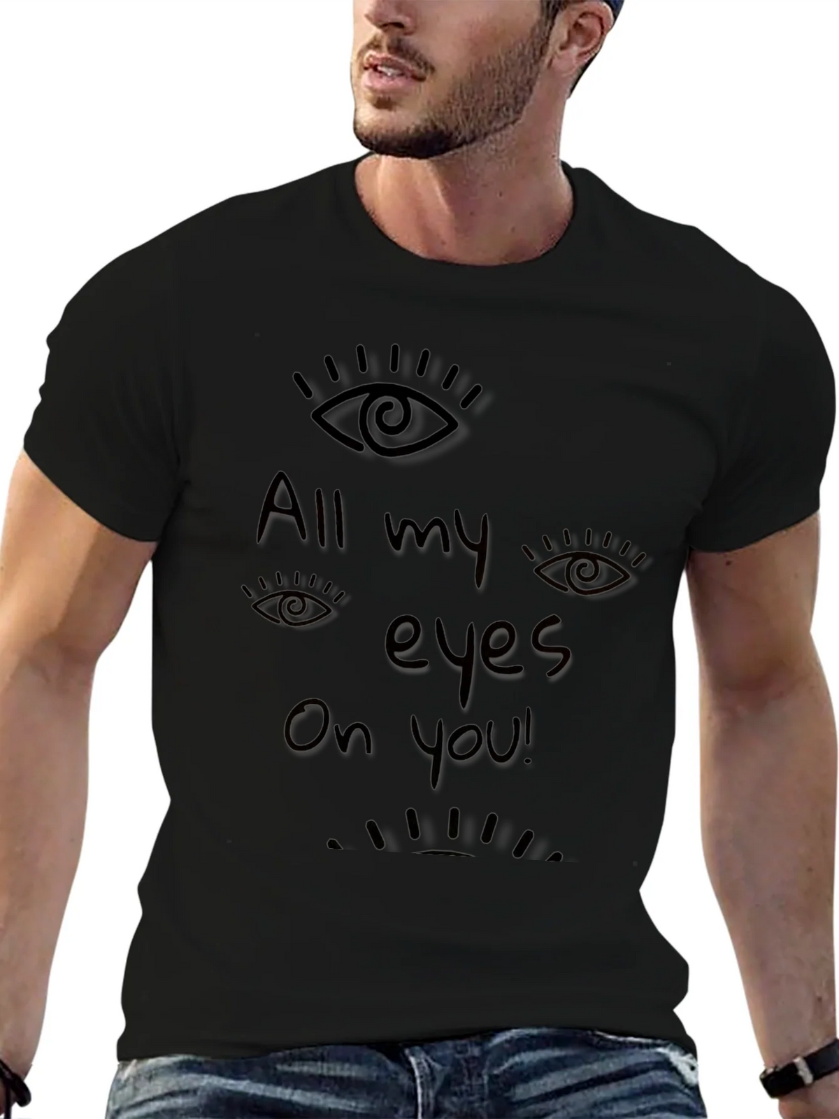 All Eyes On You Graphic Black T-Shirt product image 6