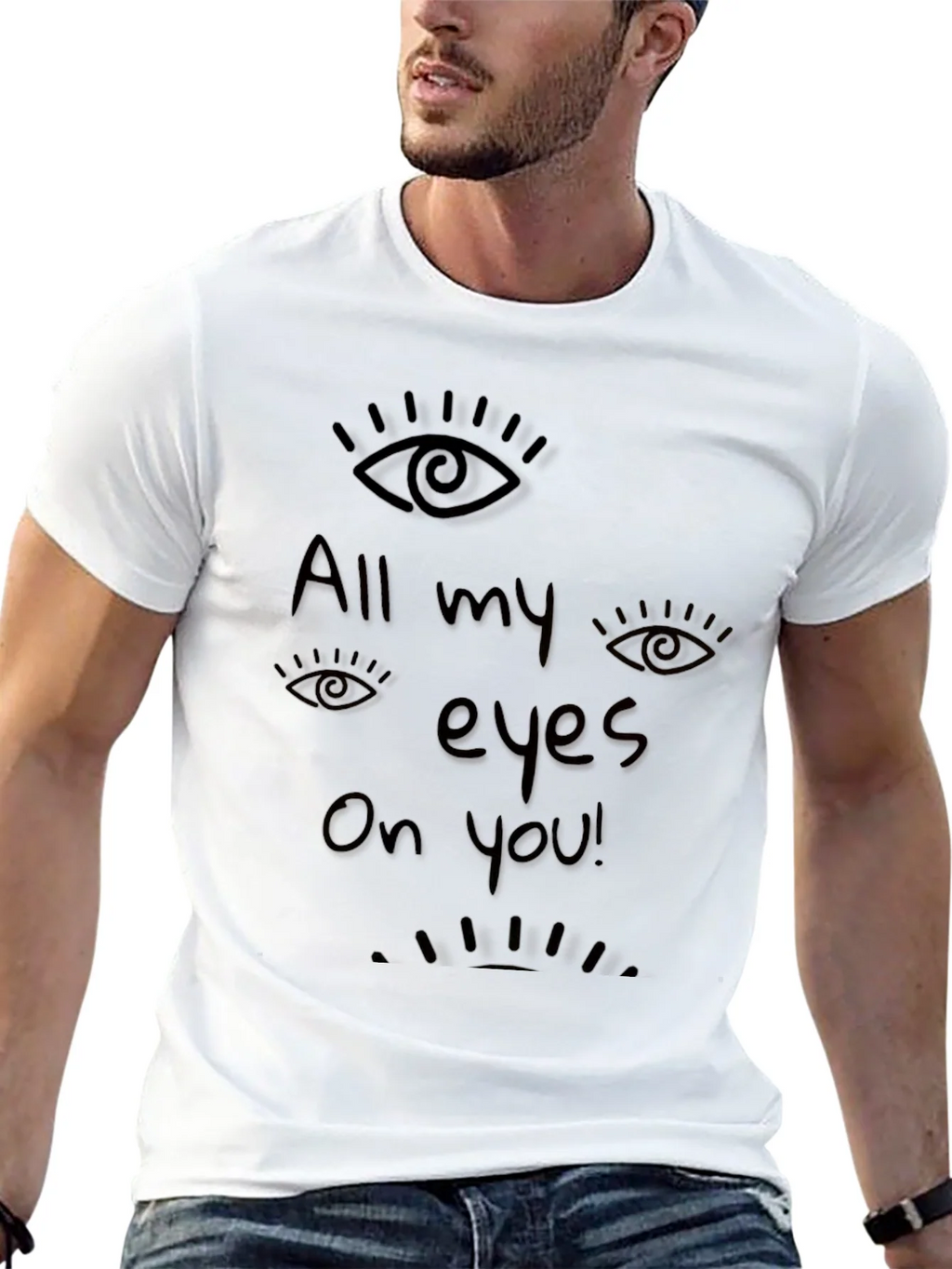 All Eyes On You Graphic Black T-Shirt product image 12