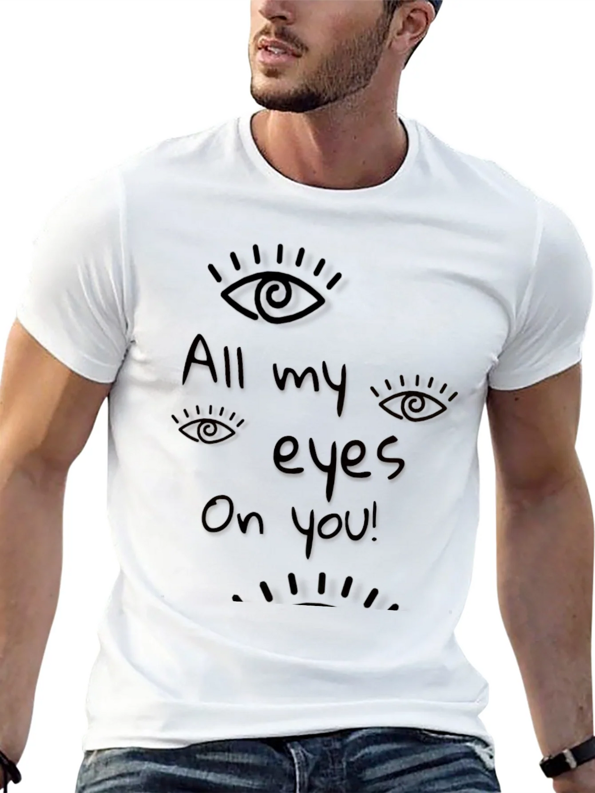 All Eyes On You Graphic Black T-Shirt product image 12