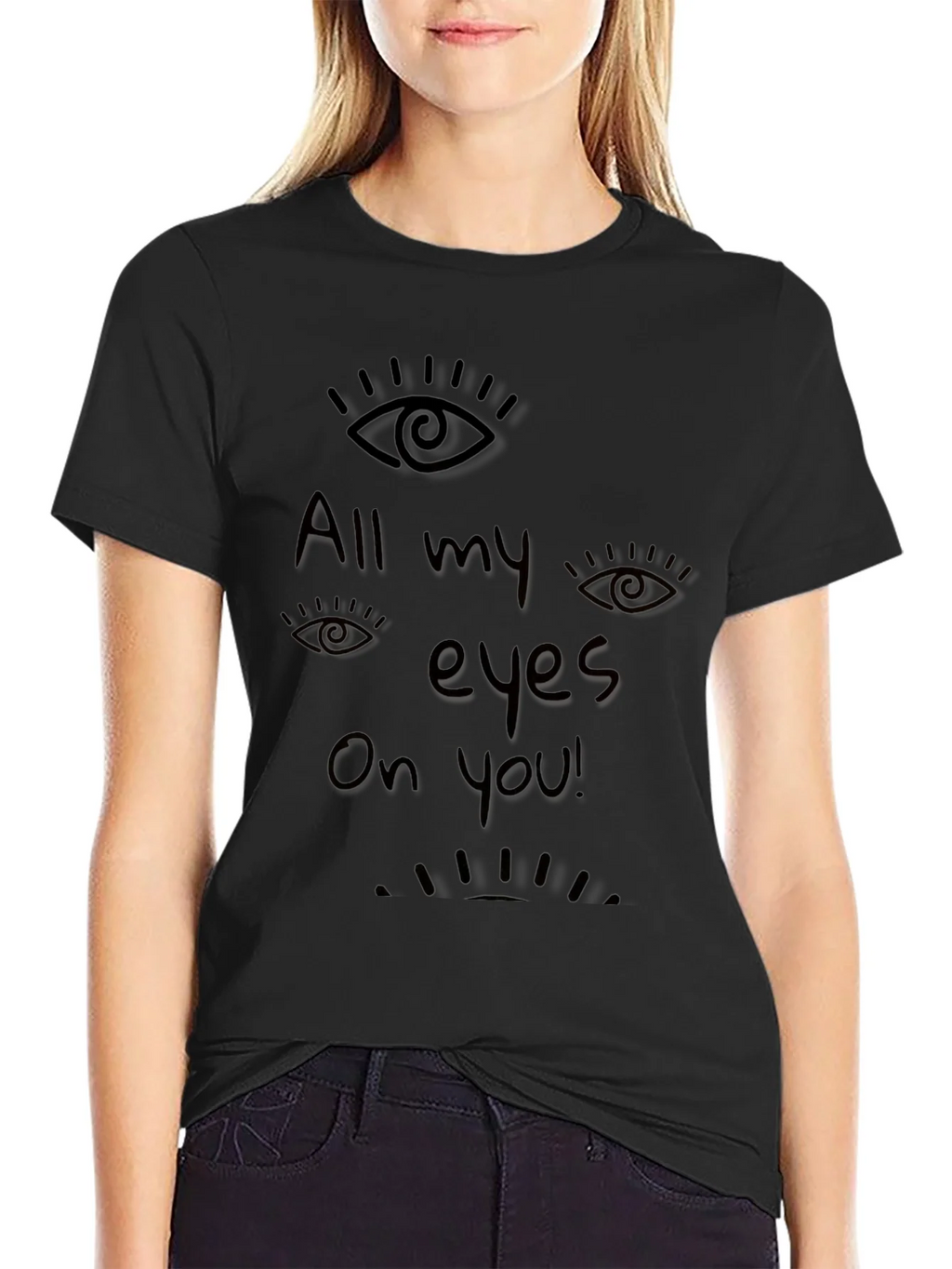 All Eyes On You Graphic Black T-Shirt product image 2