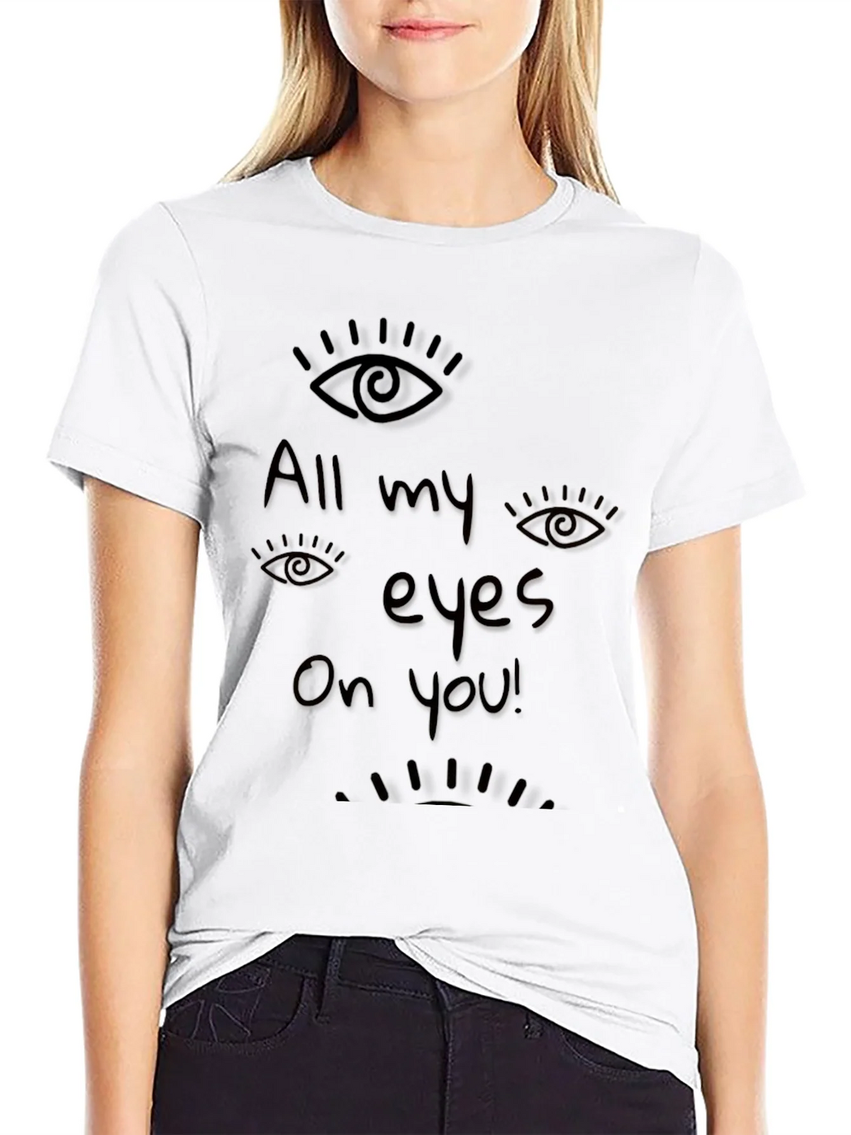 All Eyes On You Graphic Black T-Shirt product image 8