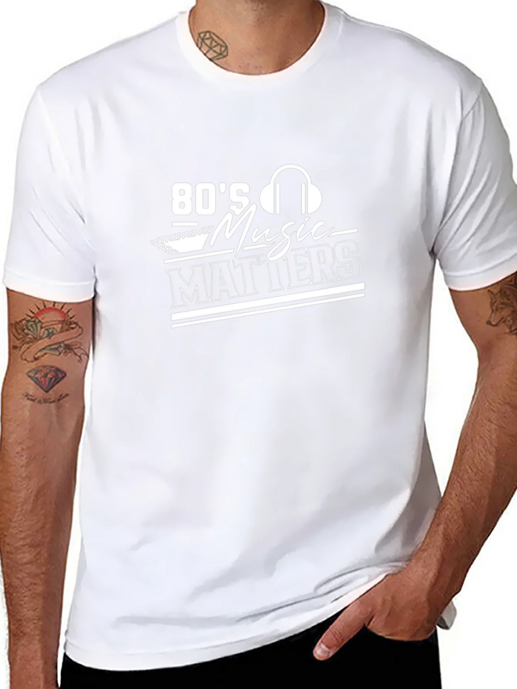 80s Music Matters Graphic Tee - Black product image 7