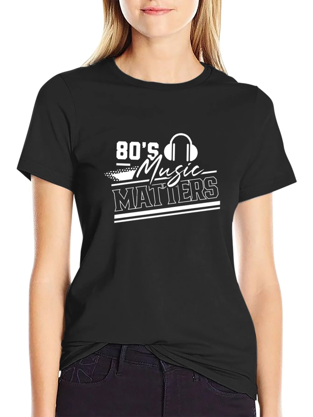 80s Music Matters Graphic Tee - Black product image 2