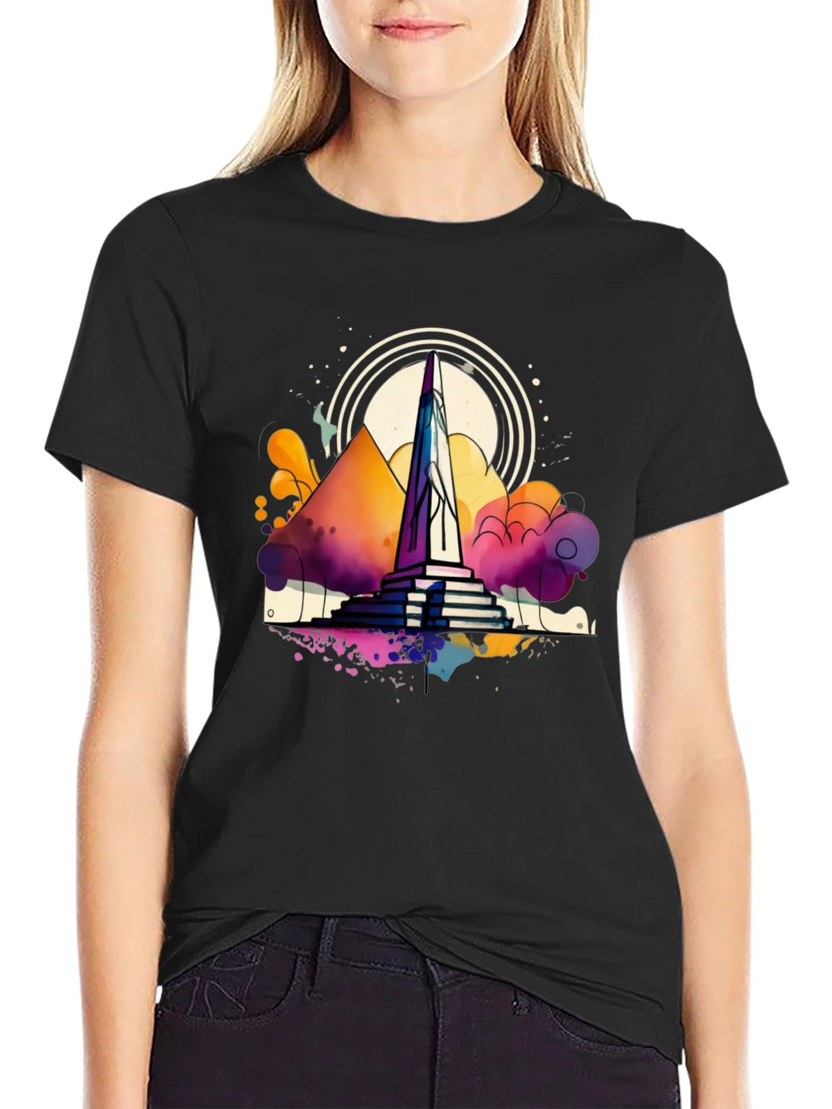 Abstract Obelisk Graphic Tee - Mens Black T-Shirt product image 2