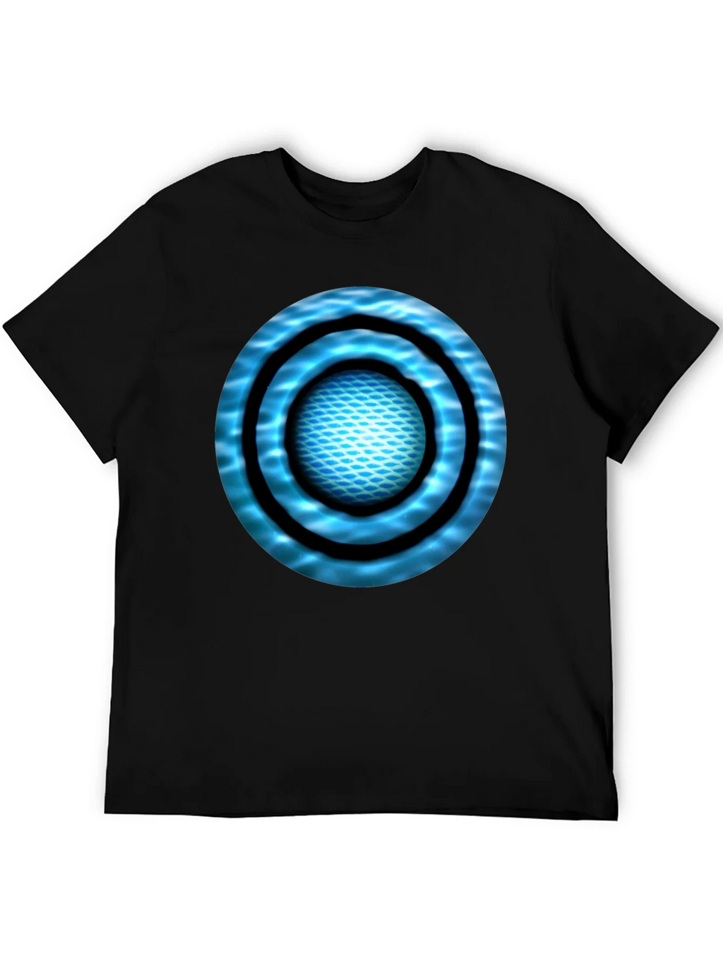Abstract Blue Circle Design Black T-Shirt product image 5