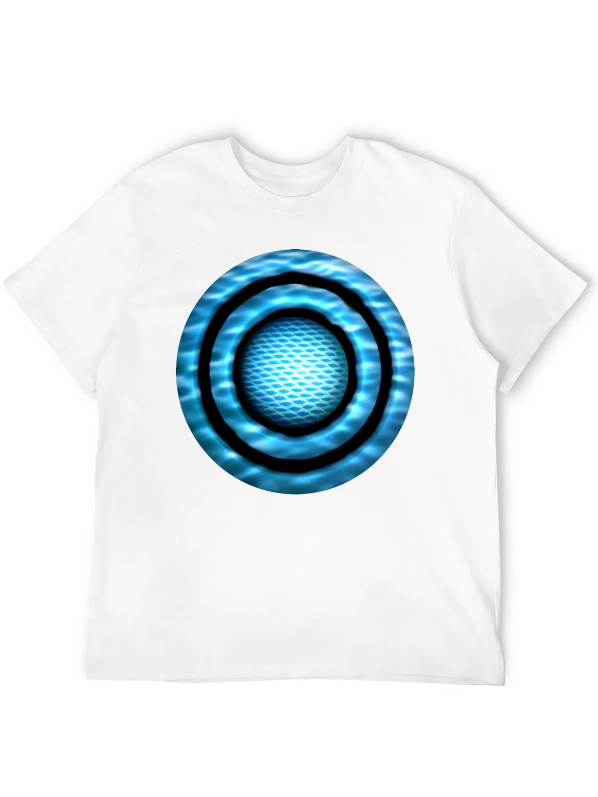 Abstract Blue Circle Design Black T-Shirt product image 11