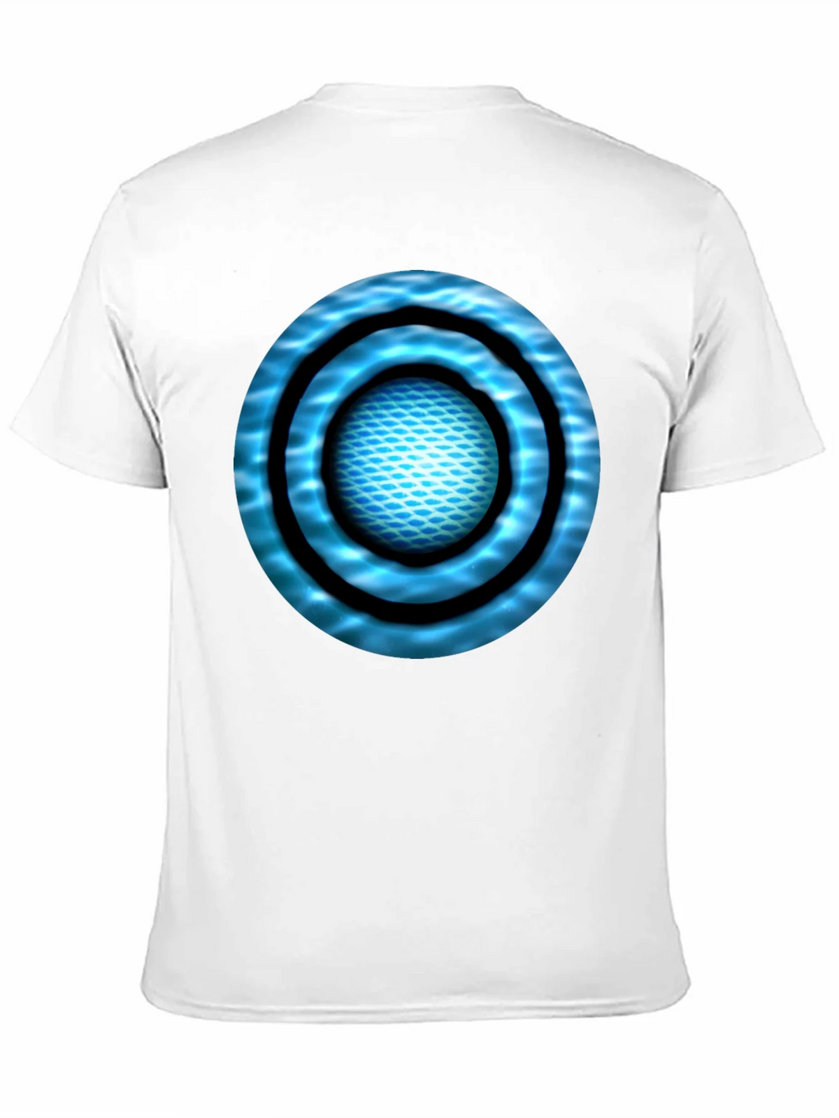 Abstract Blue Circle Design Black T-Shirt product image 10