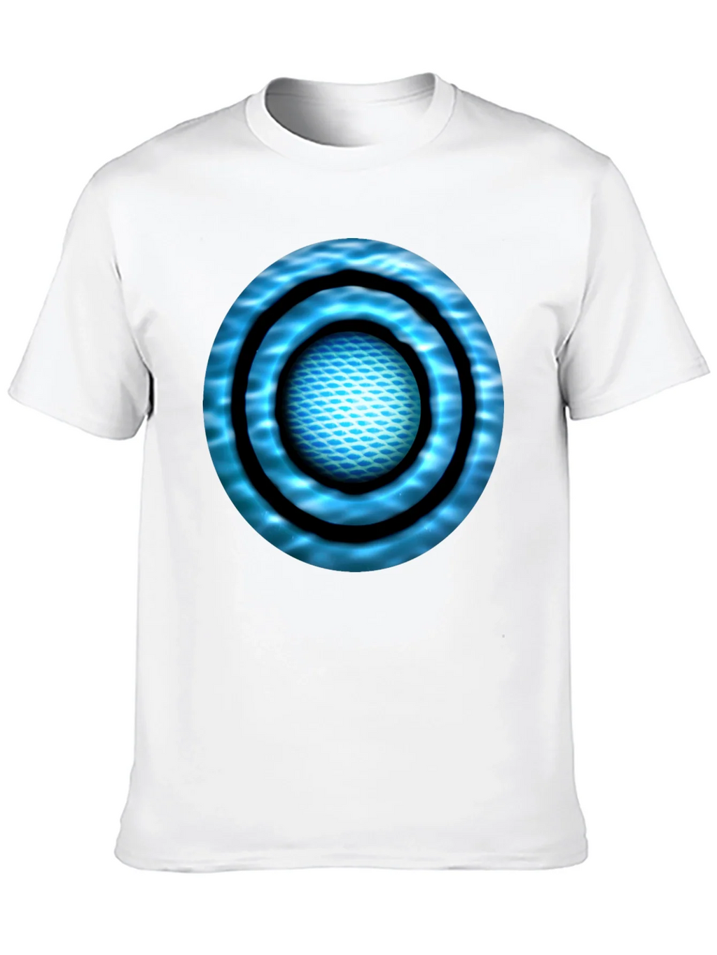 Abstract Blue Circle Design Black T-Shirt product image 9