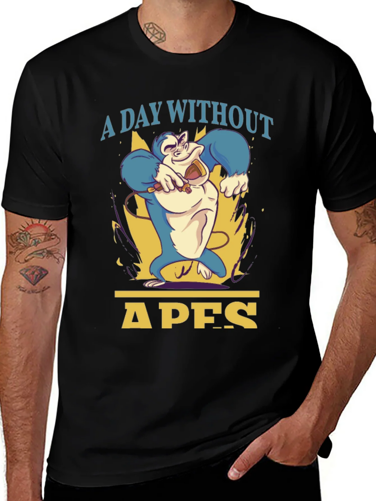 A Day Without Apes T-Shirt - Mens Black Tee product image 1