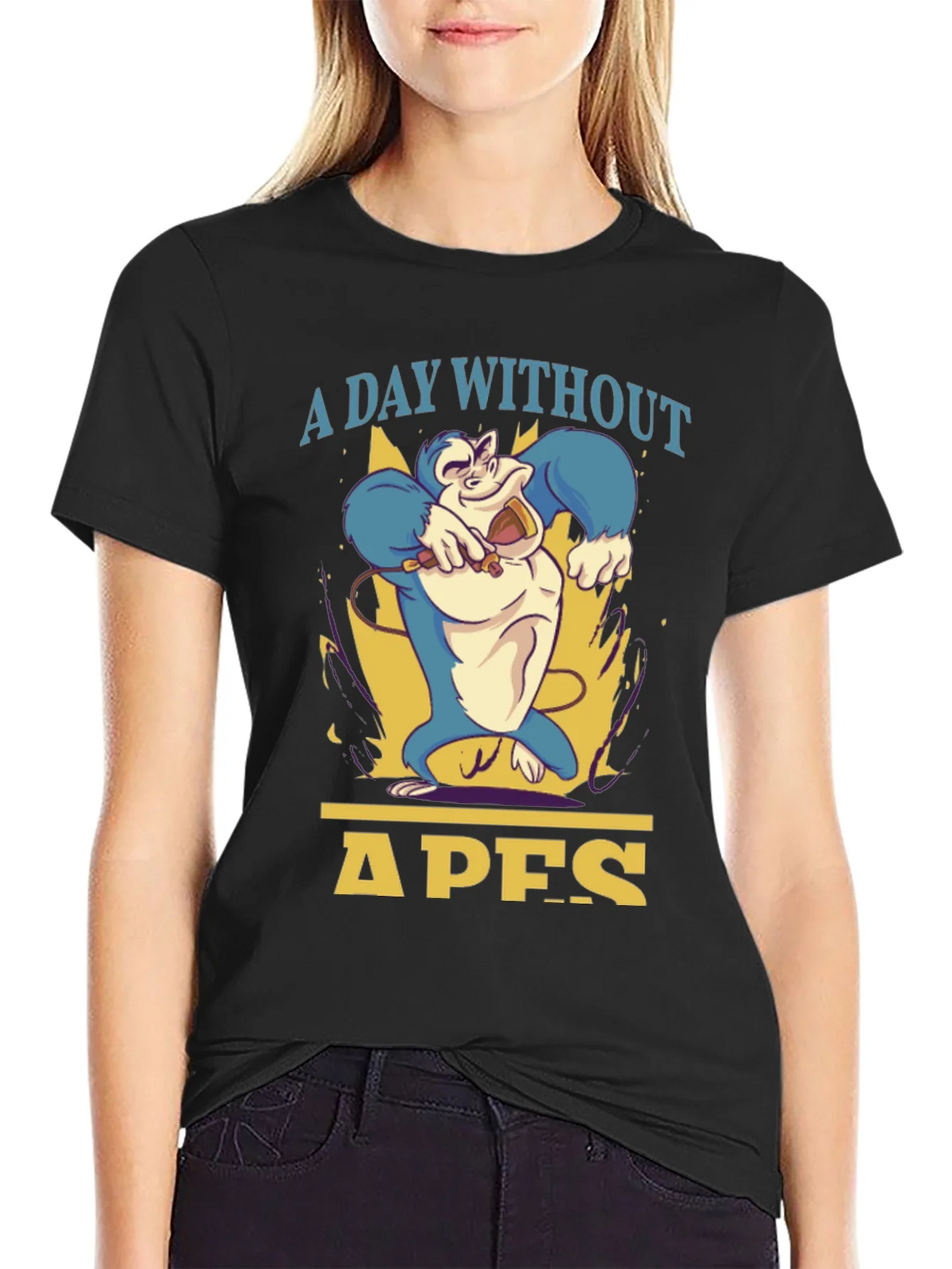 A Day Without Apes T-Shirt - Mens Black Tee product image 2