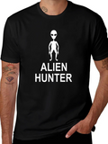 Alien Hunter Graphic Tee - Black Cotton T-Shirt product image 1