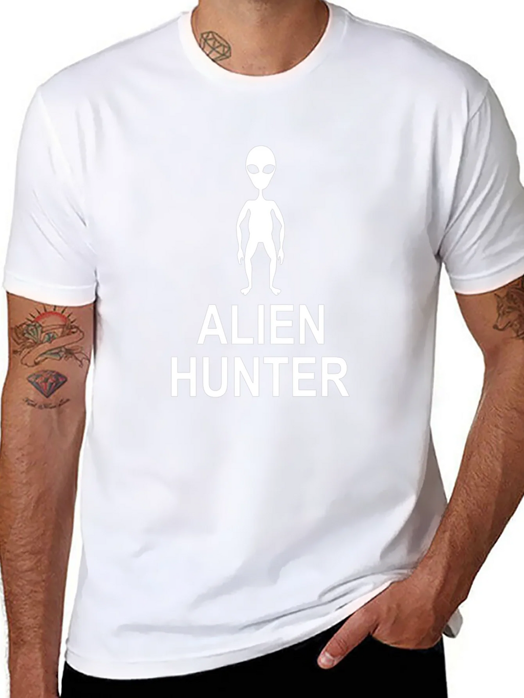 Alien Hunter Graphic Tee - Black Cotton T-Shirt product image 7