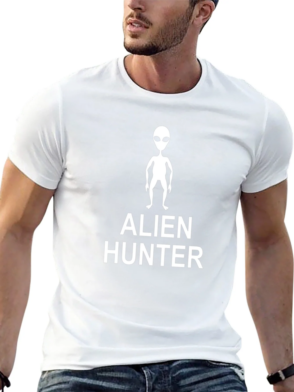 Alien Hunter Graphic Tee - Black Cotton T-Shirt product image 12
