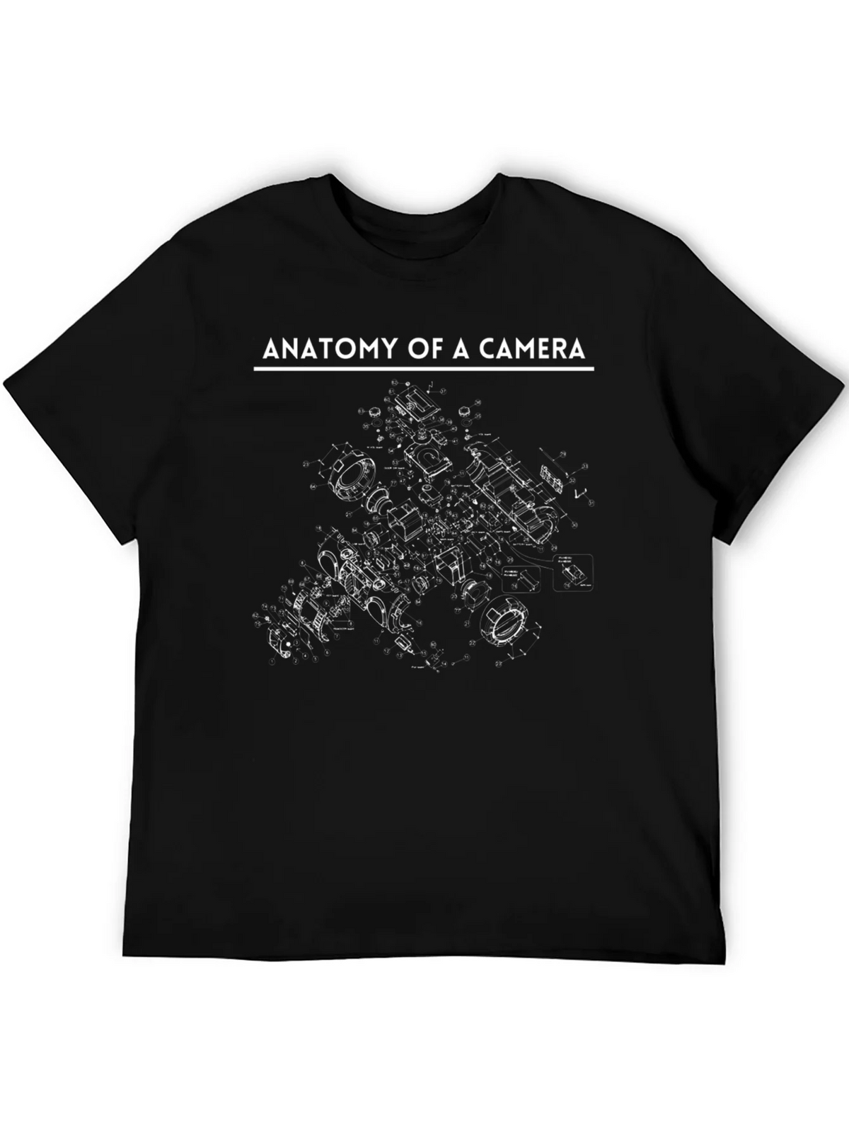 Anatomy of a Camera Black Graphic Tee product image 5