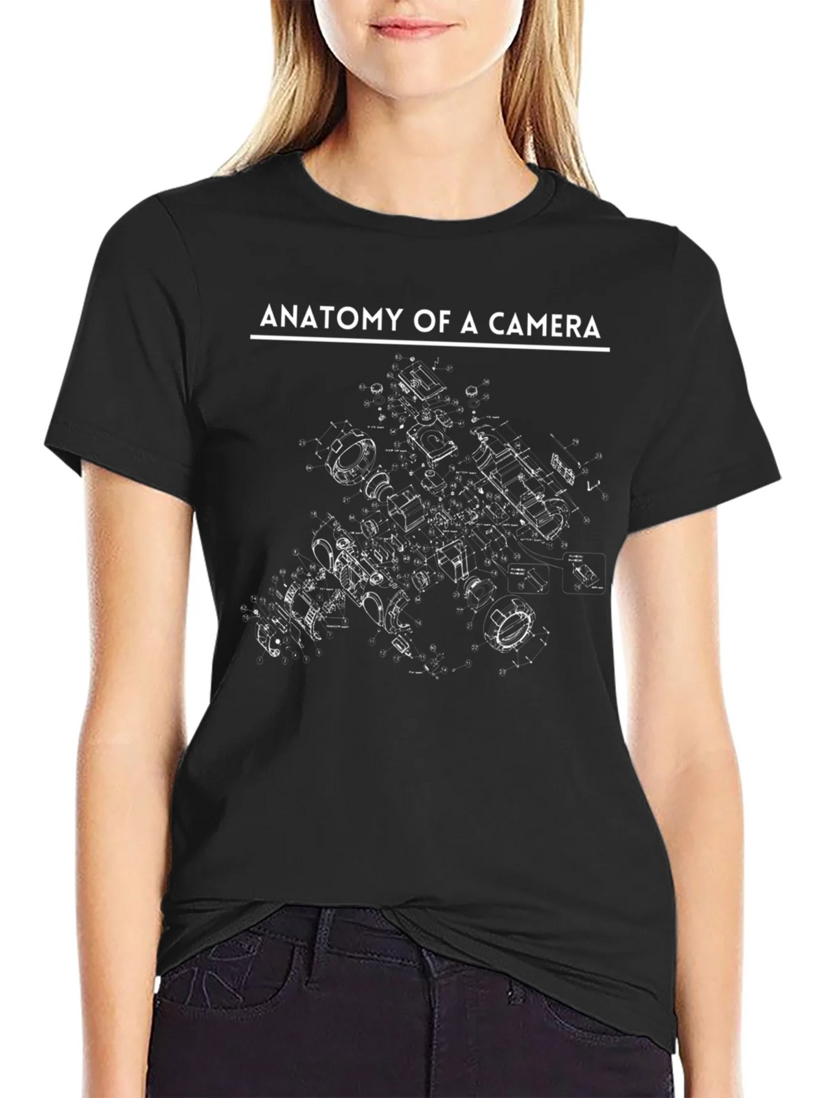 Anatomy of a Camera Black Graphic Tee product image 2