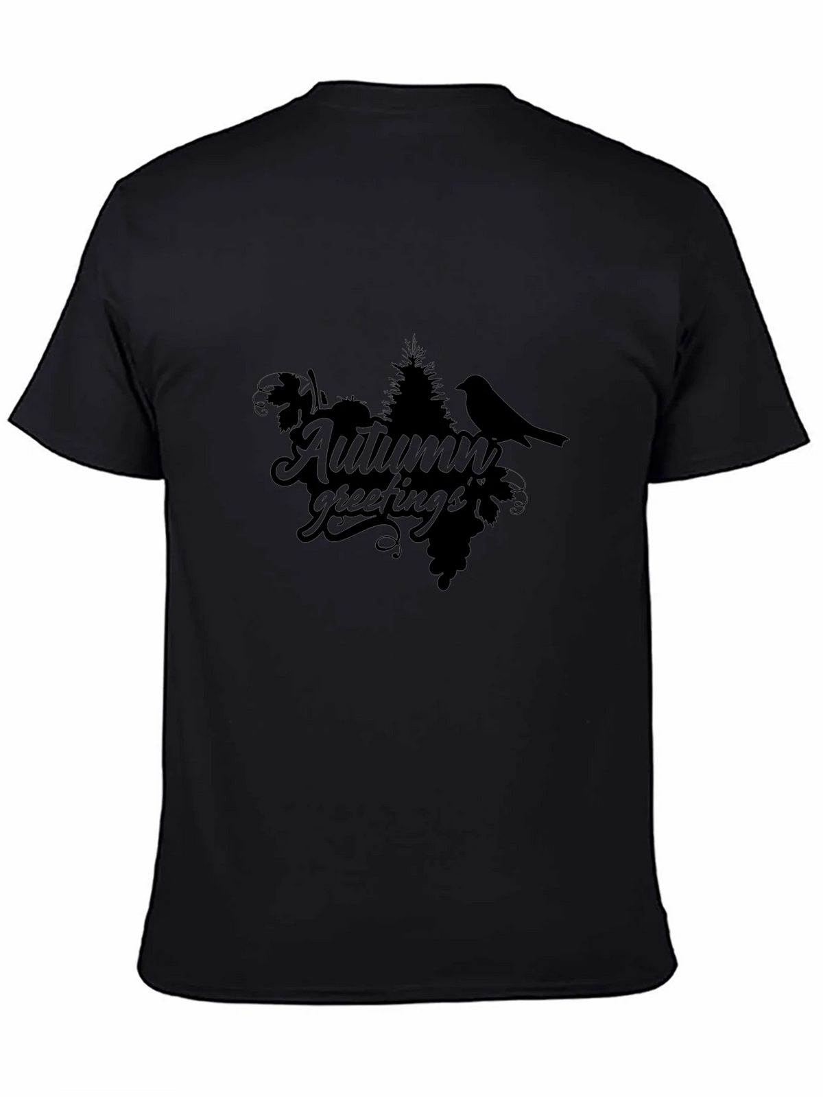 Autumn Greetings Black T-Shirt - Stylish & Unique product image 4