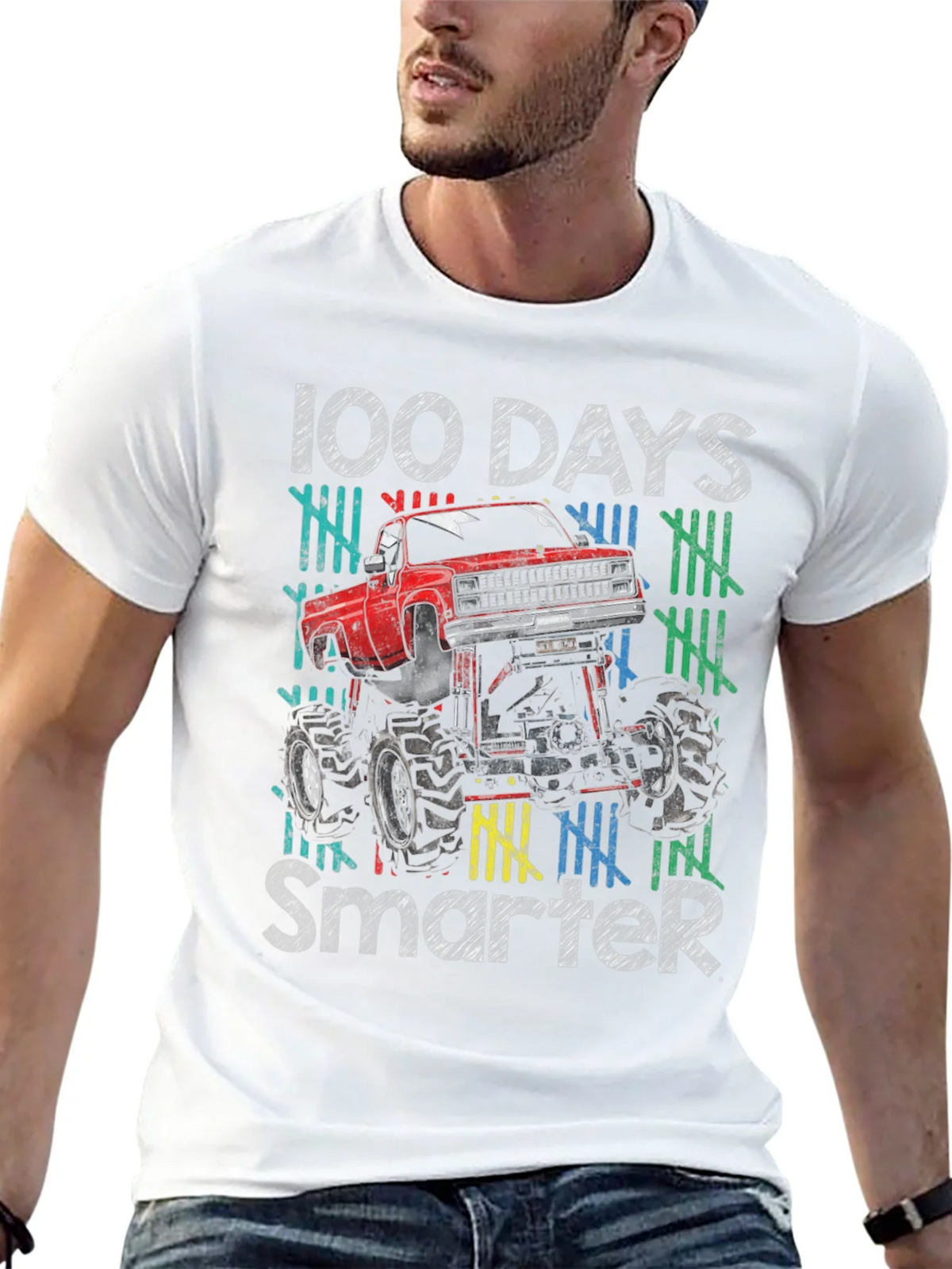 100 Days Smarter Monster Truck T-Shirt product image 12