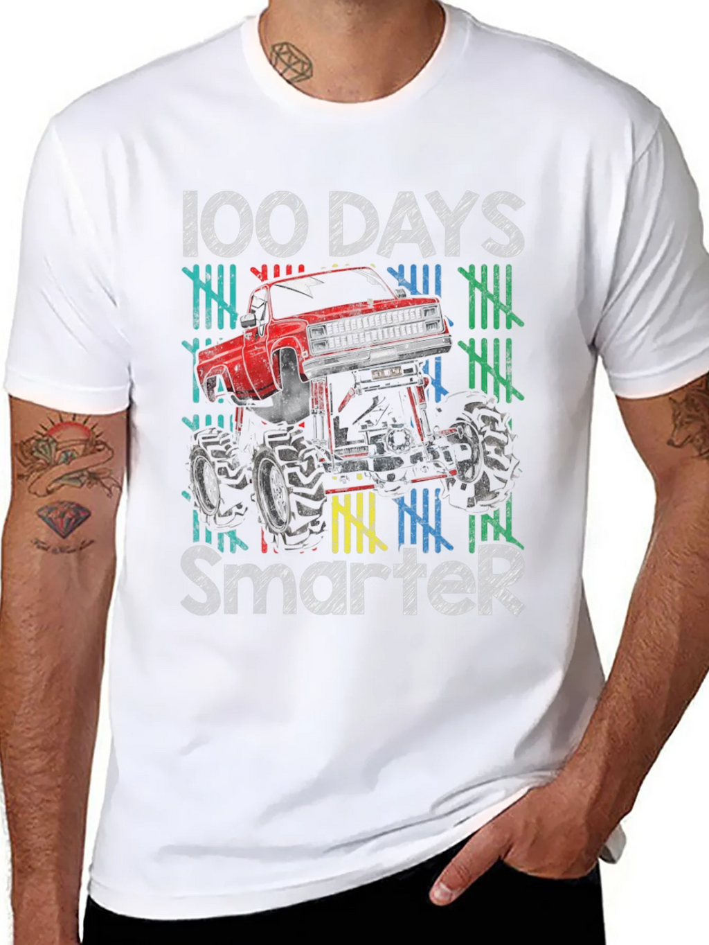 100 Days Smarter Monster Truck T-Shirt product image 7