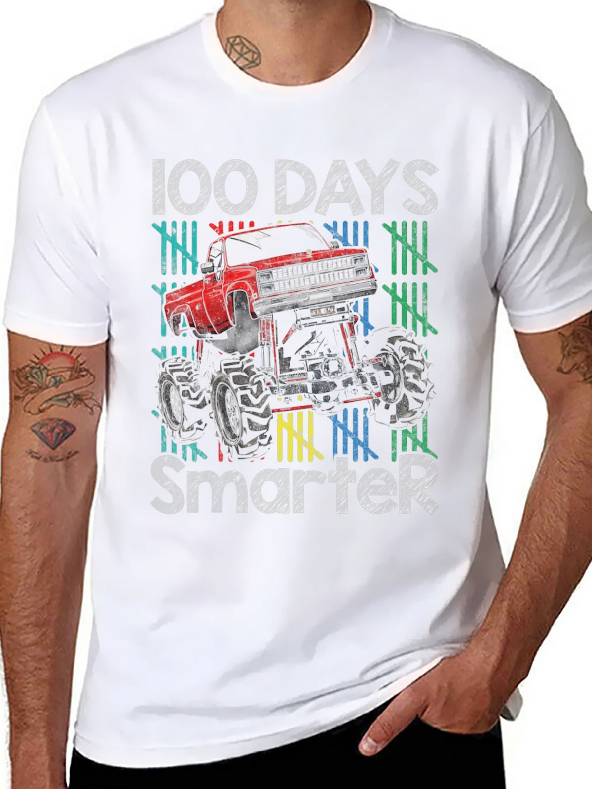 100 Days Smarter Monster Truck T-Shirt product image 7