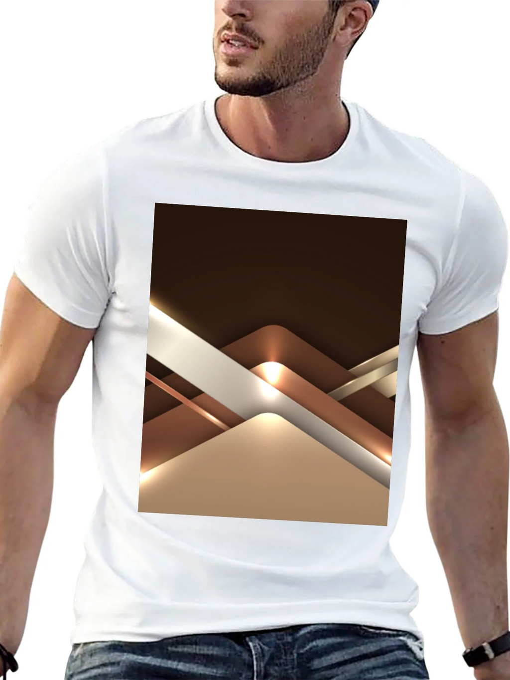Abstract Geometric Design Graphic Tee - Black product image 12