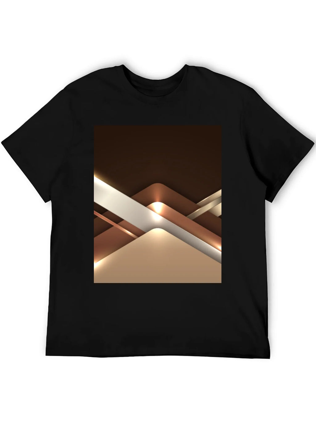 Abstract Geometric Design Graphic Tee - Black product image 5
