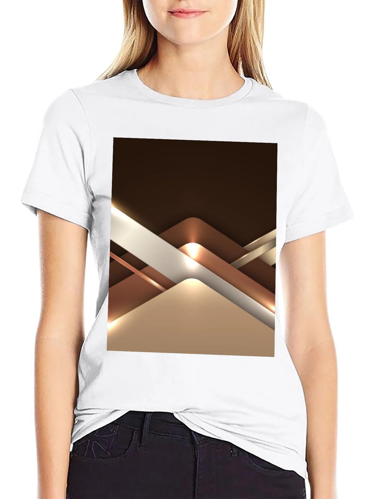 Abstract Geometric Design Graphic Tee - Black product image 8