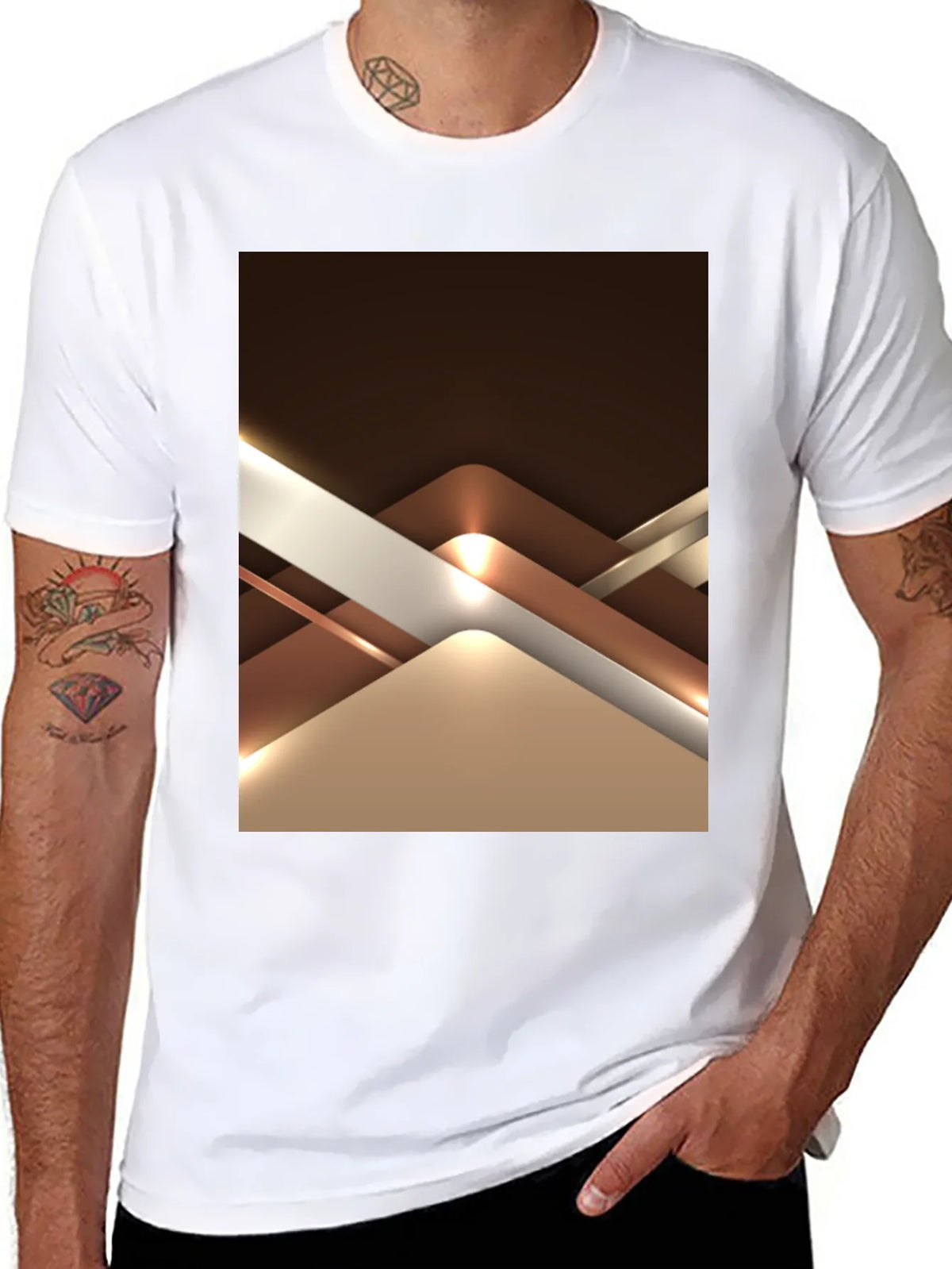 Abstract Geometric Design Graphic Tee - Black product image 7